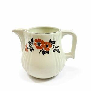 Large Ironstone Pitcher Hall Superior Quality Red Poppy Vintage Kitchenware USA